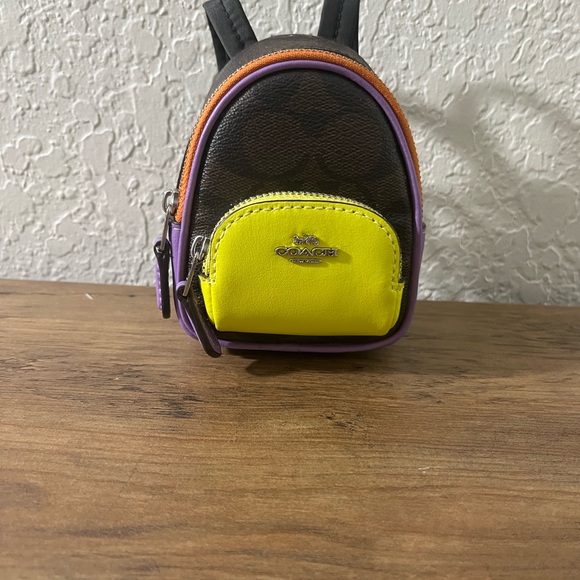 NWOT Coach Colorful Mini Backpack Keychain - Picture 1 of 7